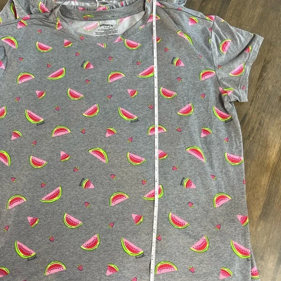 Joyspun Gray and Pink Pajama Set Watermelon Print, women’s XL - Picture 4 of 9